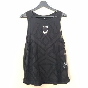Lucky Brand Geo Cut Out Tank Black